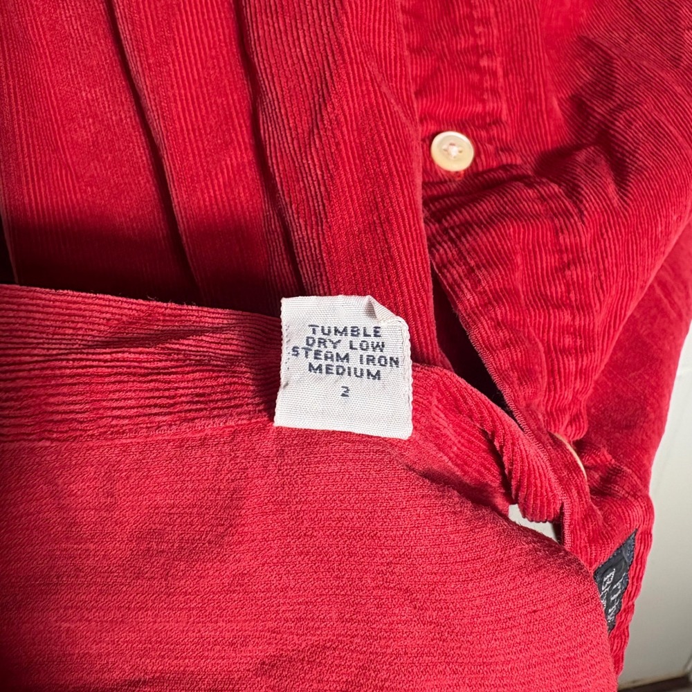 Polo Ralph Lauren Mens Red Corduroy Button Down Shirt The Blake M Long Sleeve - Picture 10 of 12